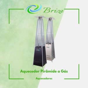 Aquecedor Pirâmide a Gás Preto e Inox
